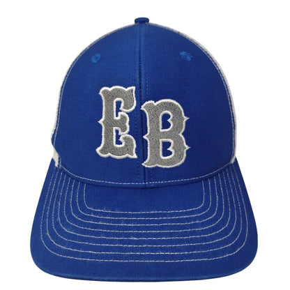 EB Snapback Trucker Hat Blue OSFA Adjustable Embroidered Mesh Back Richardson
