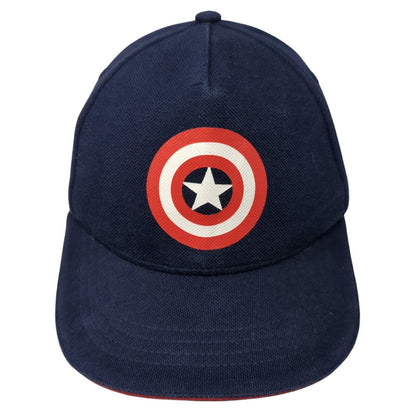 Captain America Snapback Hat Blue One Size Adjustable 6 Panel Marvel Avengers
