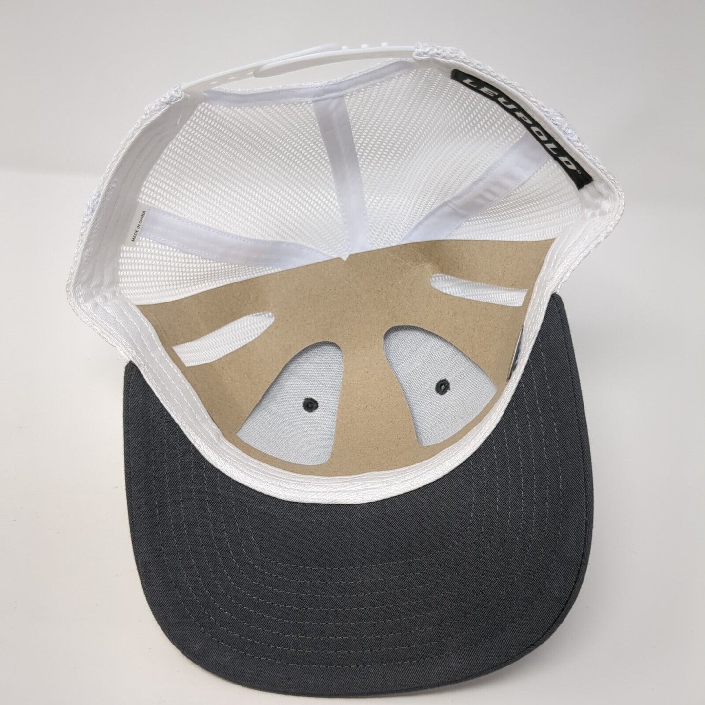 Leupold Snapback Trucker Hat Gray One Size Mesh Back Embroidered 6 Panel