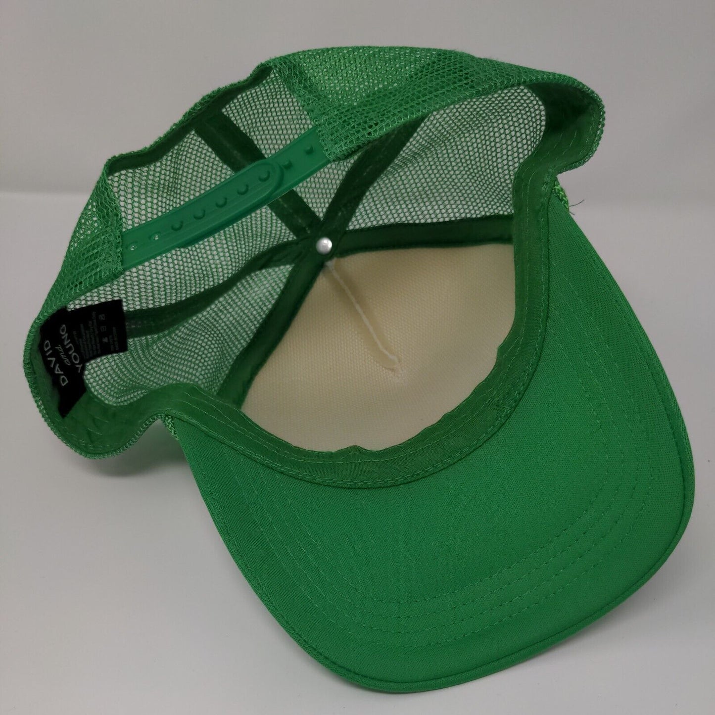 Happy Smile Lucky Snapback Trucker Hat Green OSFM Mesh Back David and Young
