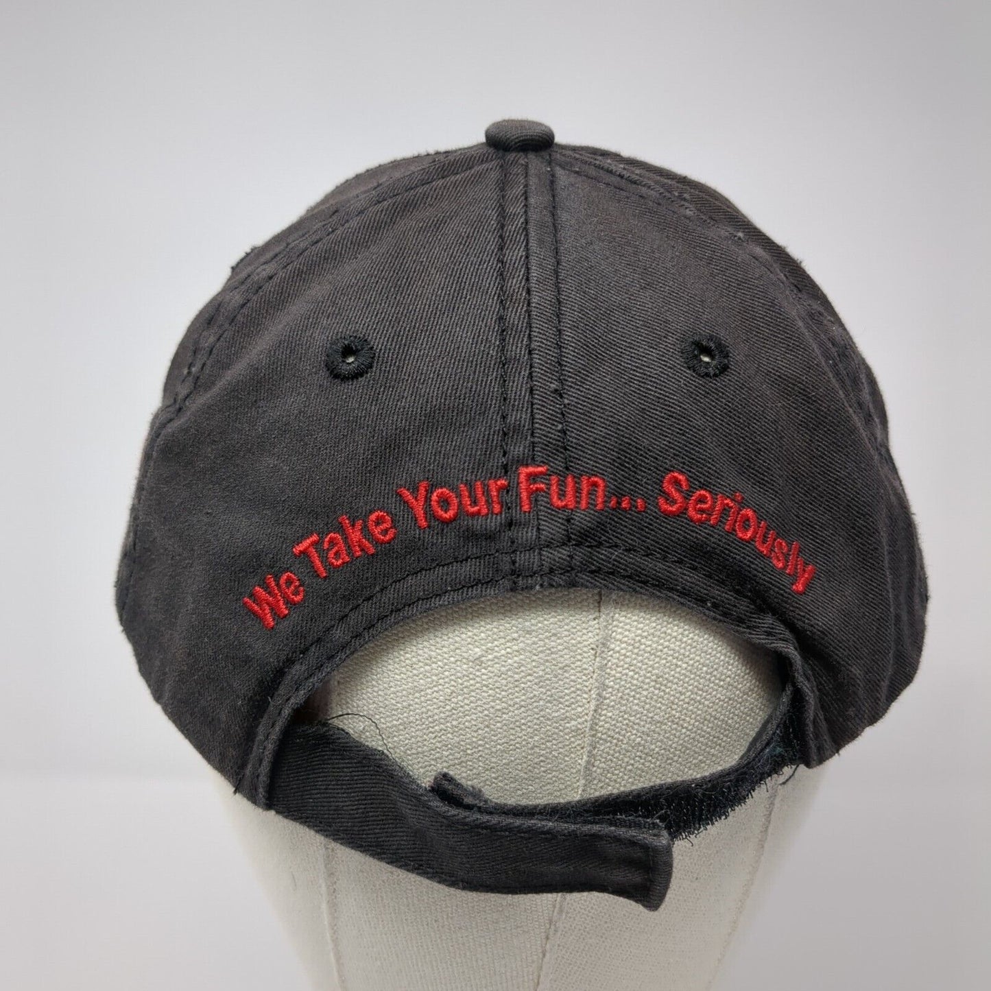 Action Motorsports We Take Your Fun Seriously Strapback Hat Black OS Adjustable