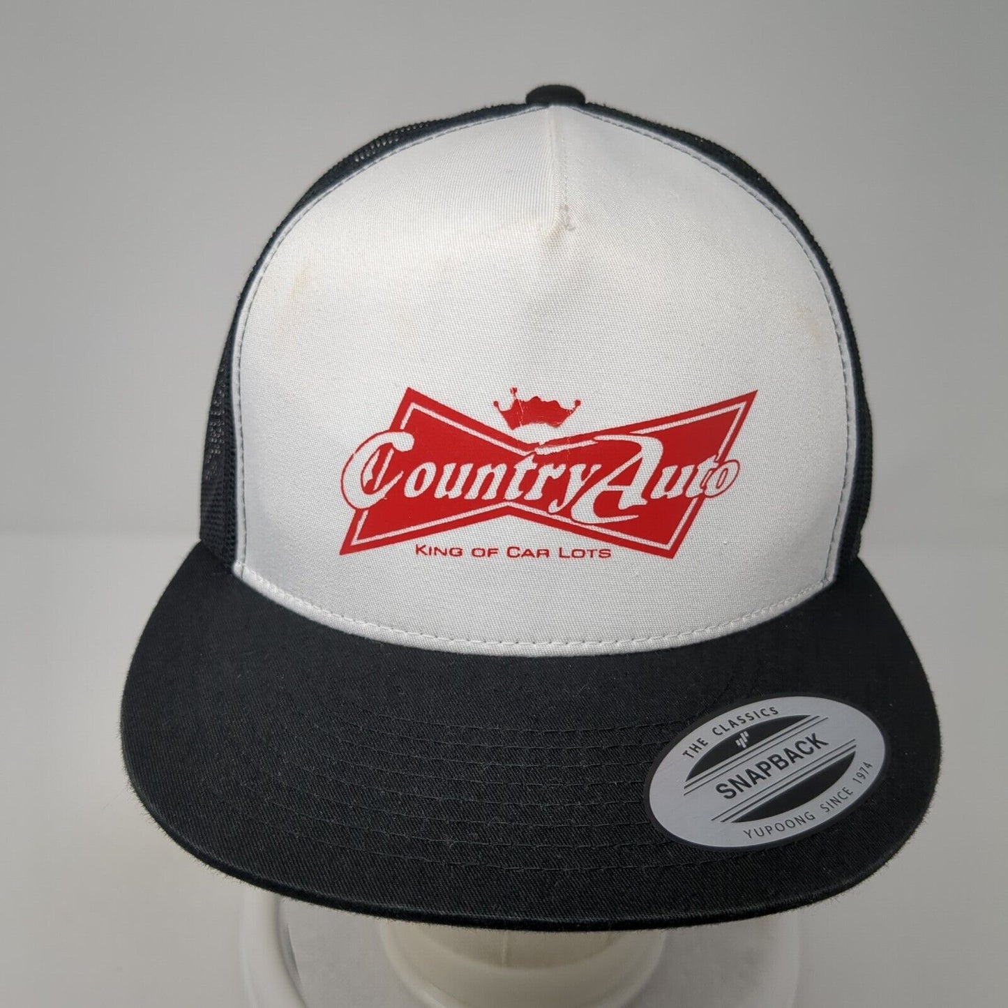 Country Auto Snapback Trucker Hat Black One Size Mesh Back Yupoong