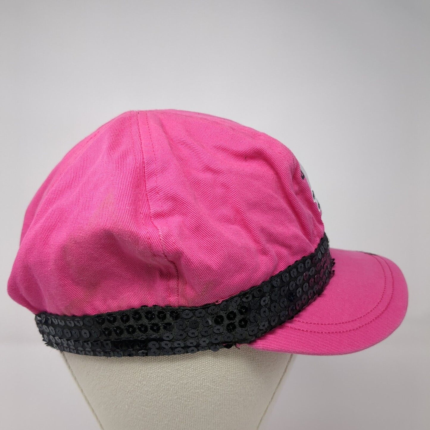 Hello Kitty by Sanrio Fitted Hat Pink One Size Embroidered Bow Sequin