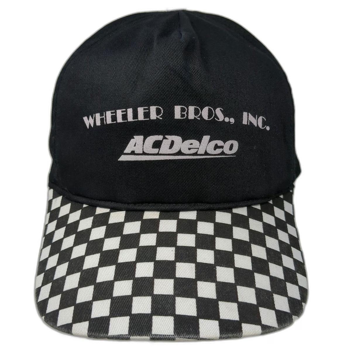 Cobra Caps 5 Panel Black One Size Checkerboard Brim ACDelco Snapback Hat Cotton