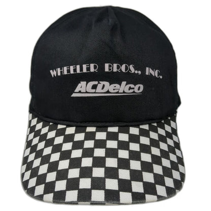 Cobra Caps 5 Panel Black One Size Checkerboard Brim ACDelco Snapback Hat Cotton