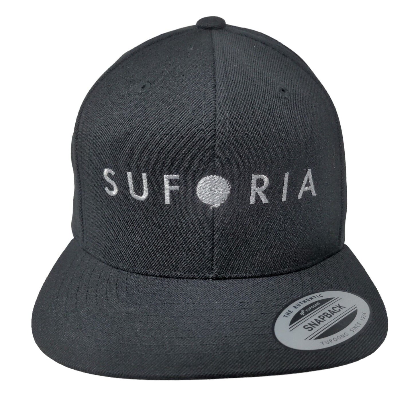 Suforia Snapback Hat Black One Size Embroidered Adjustable Yupoong