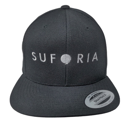 Suforia Snapback Hat Black One Size Embroidered Adjustable Yupoong