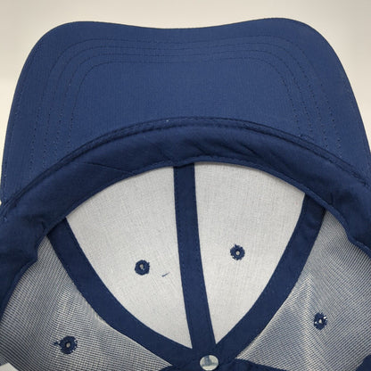 All Out Mayhem Strapback Hat Blue One Size Adjustable Vented Holes Polyester