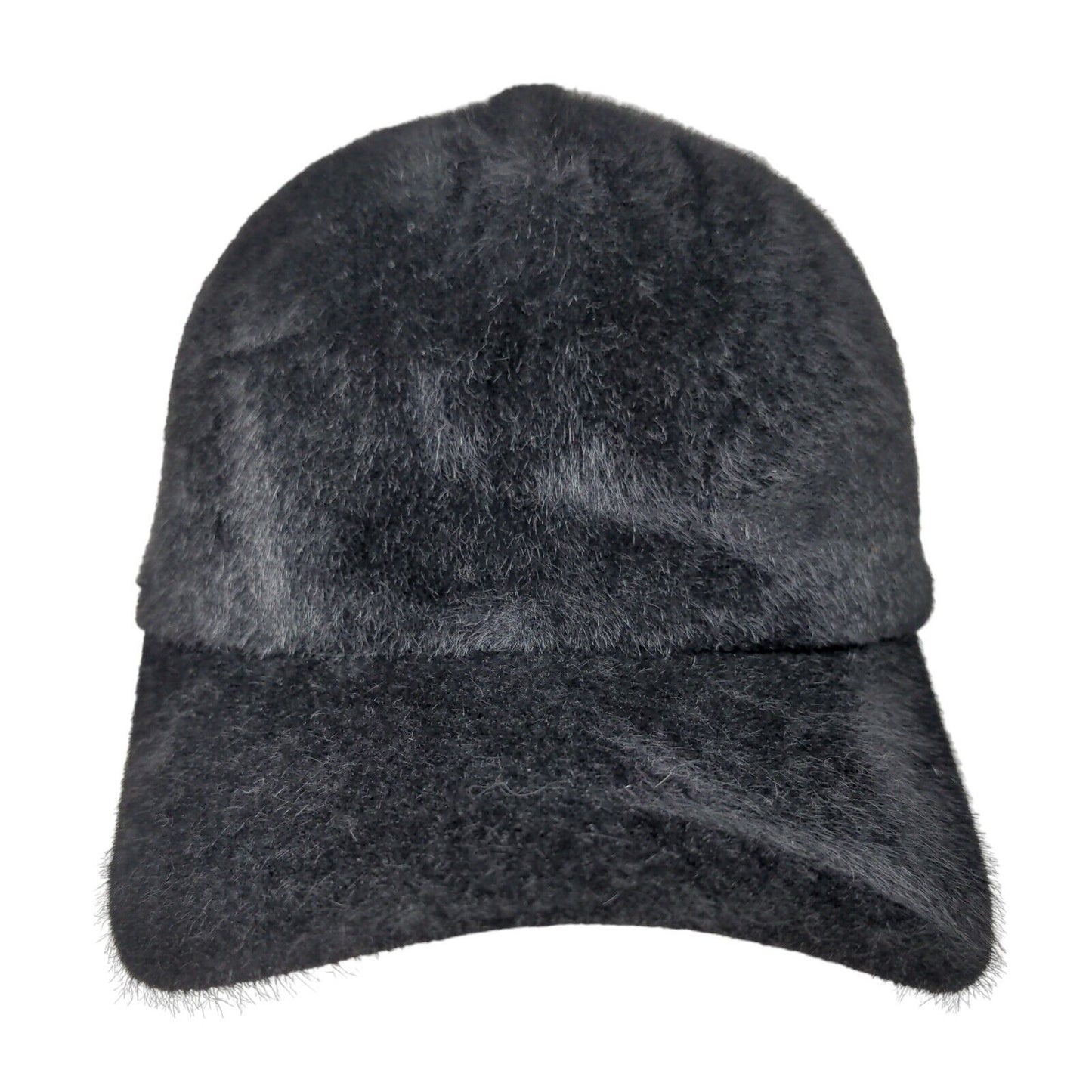 Unbranded Women's Slideback Hat Black Adjustable Fuzzy Furry 100% Polyester