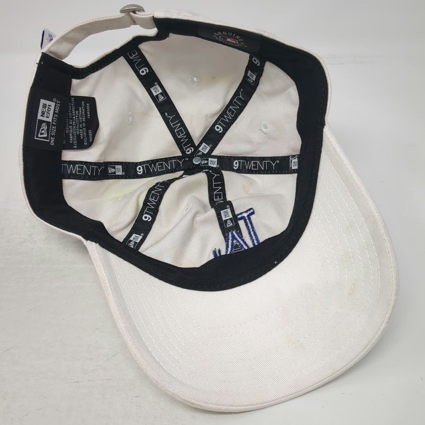 New Era MLB Los Angeles Dodgers Baseball Cap White Blue One Size Slideback Hat
