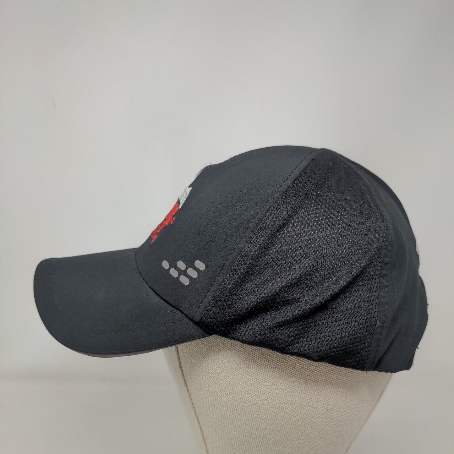 Running Wild For Wishes Strapback Hat Black One Size Mesh Embroidered