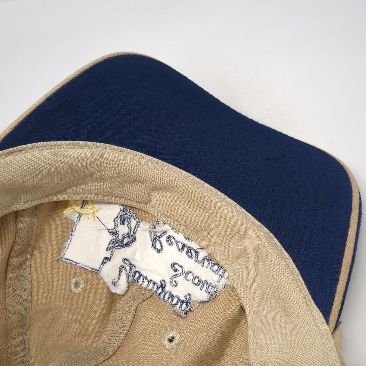 Nissin Cap Baseball Cap Beige Blue OSFM Yawgoog Scout Reservation Rhode Island
