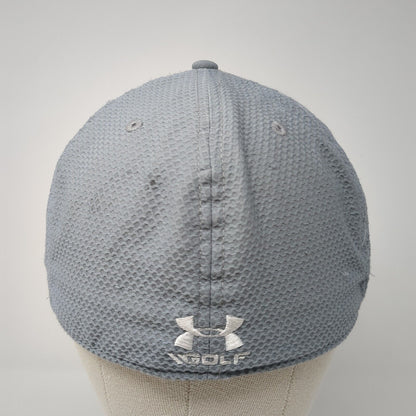 Under Armour Golf Fitted Hat Gray M/L Embroidered Logo Solid 6 Panel
