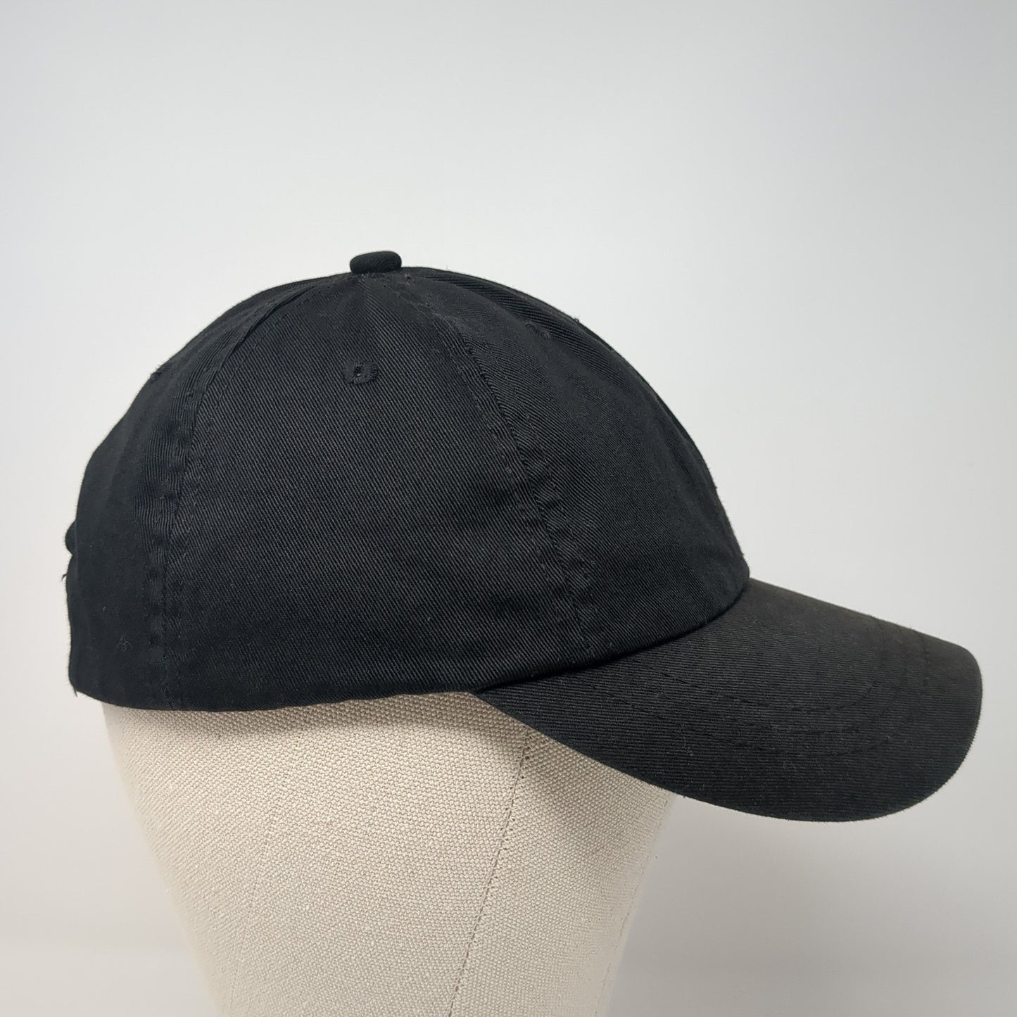 Unbranded Strapback Hat Black One Size Adjustable Outdoor 6 Panel Blank