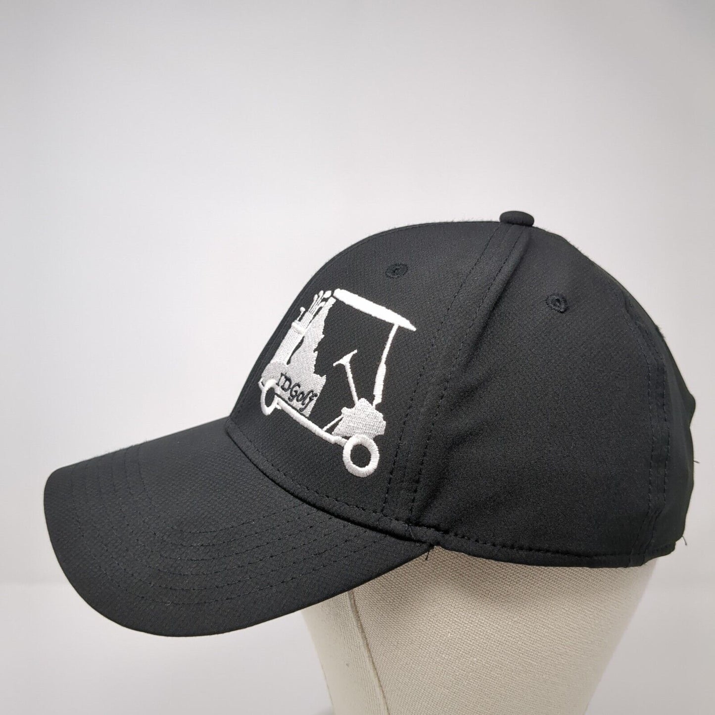 Meadow Creek ID Golf Strapback Hat Black One Size Adjustable 6 Panel