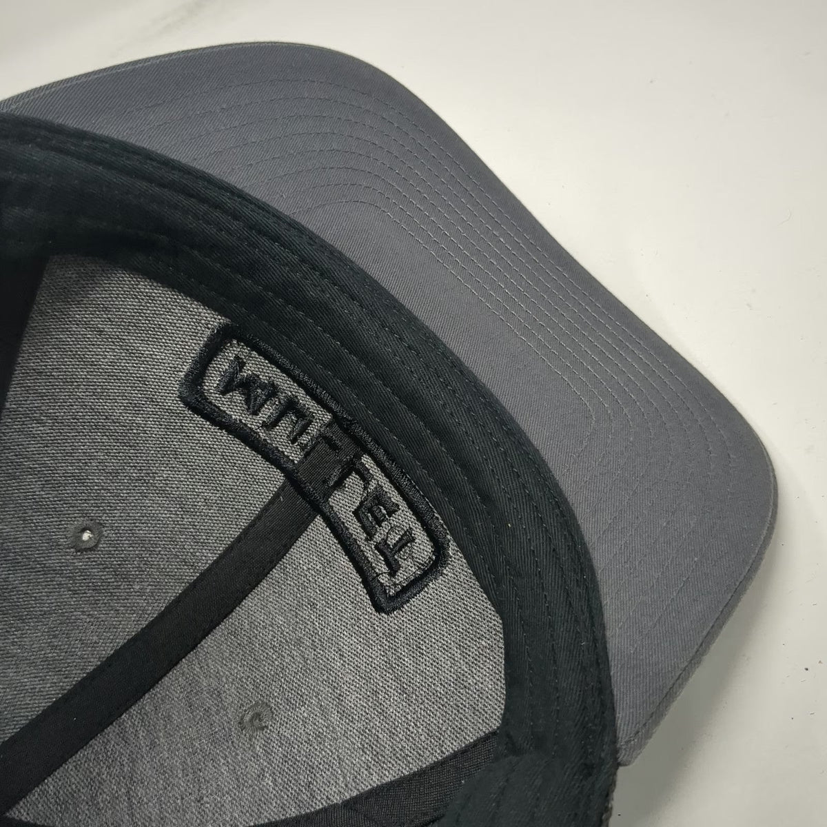 Richardson Trucker Hat Gray One Size Mullet Patch Mesh Back Snapback Curved Brim