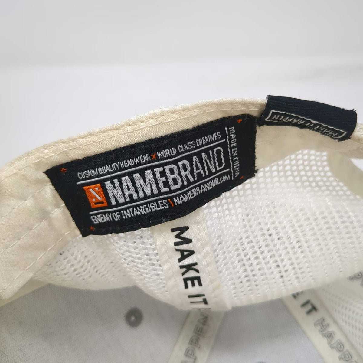 NAMEBRAND Trucker Hat Gray White One Size Mesh Snapback World Class Creatives