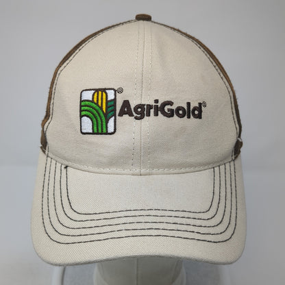 AgriGold Strapback Baseball Cap Brown One Size Adjustable Embroidered 6 Panel
