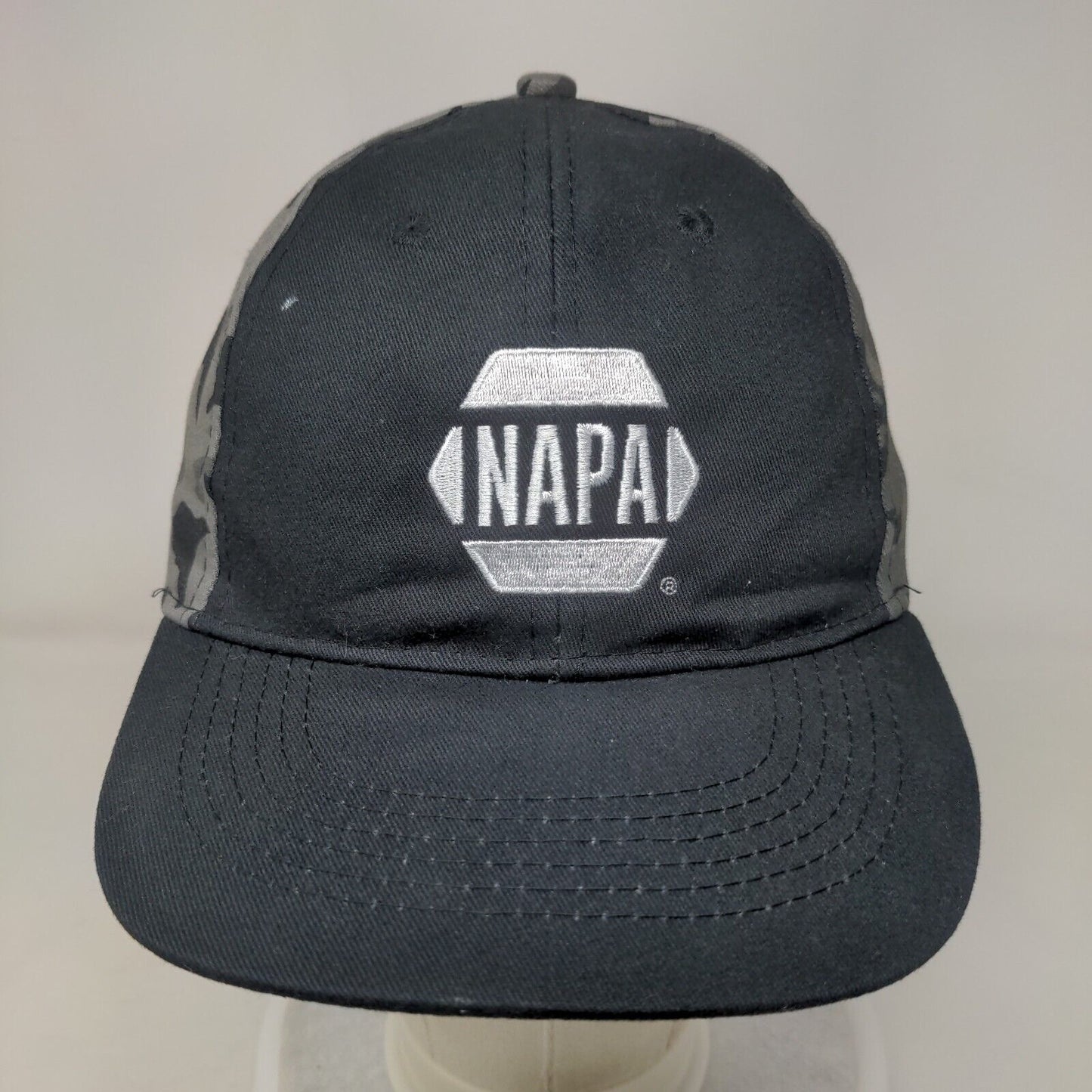 NAPA Auto Parts Strapback Hat Gray Camouflage OSFM Embroidered 6 Panel