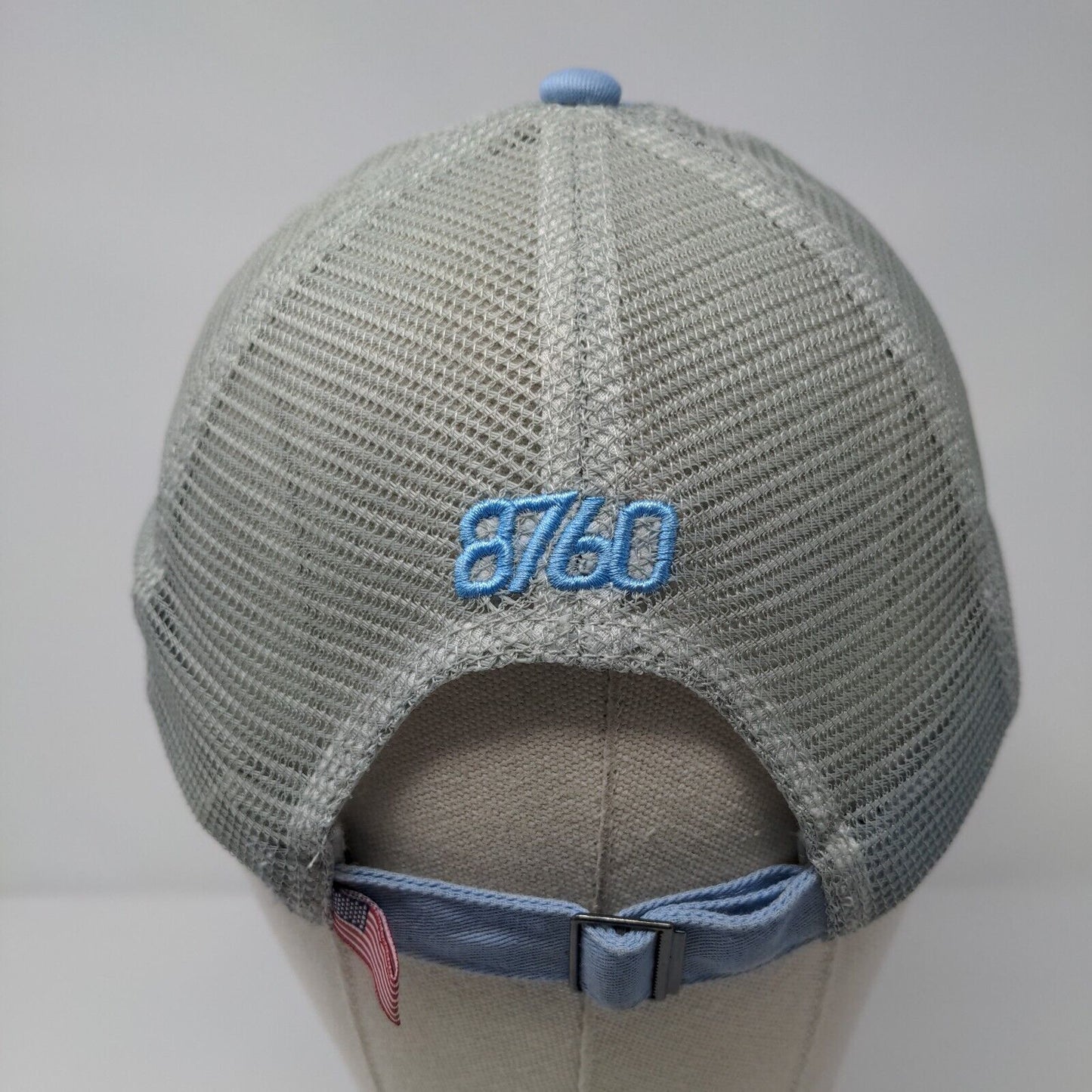 Wheels Up 8760 Slideback Trucker Hat Blue OSFA Adjustable Mesh Back Embroidered