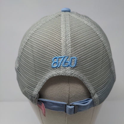 Wheels Up 8760 Slideback Trucker Hat Blue OSFA Adjustable Mesh Back Embroidered