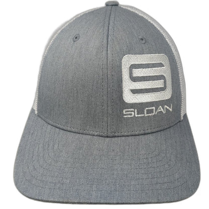 Richardson Baseball Cap Gray White M Mesh Back Stretch Fit Sloan Structured Hat