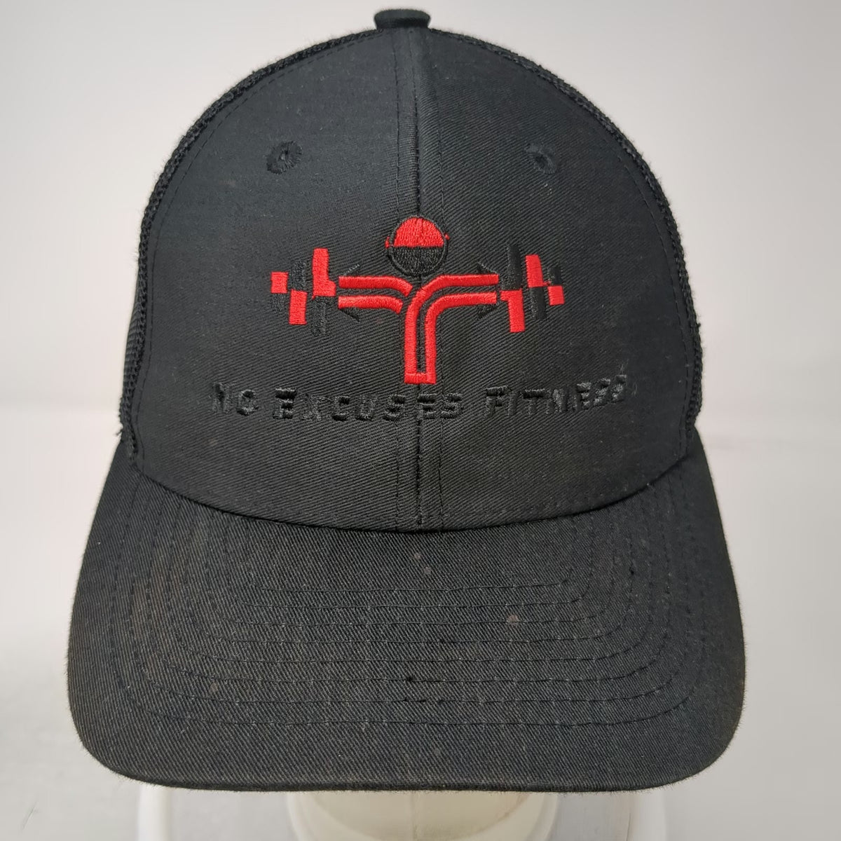 Trucker Hat Black One Size No Excuses Fitness Gym Workout Mesh Snapback Hat