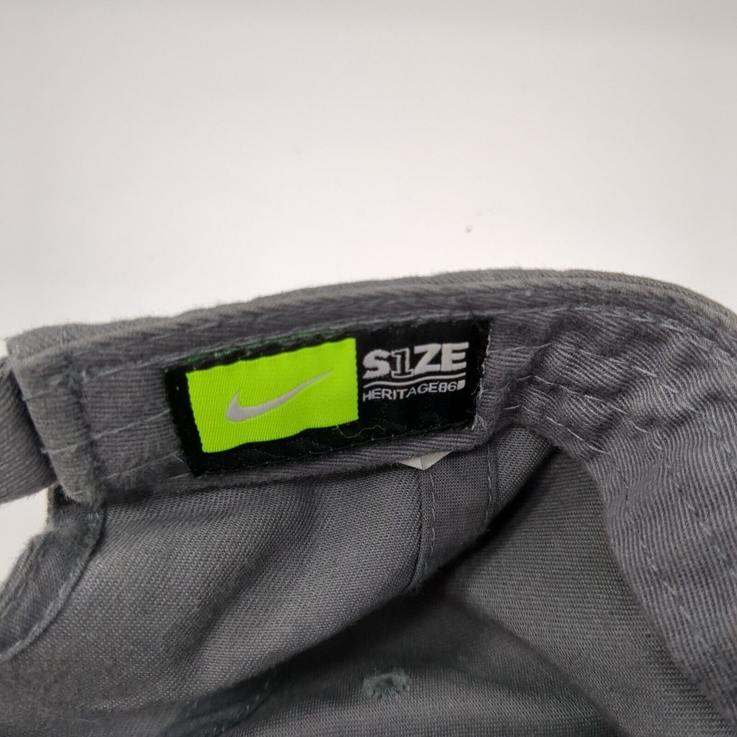 Nike Slideback Hat Gray One Size Adjustable Embroidered Heriatge86 Cotton
