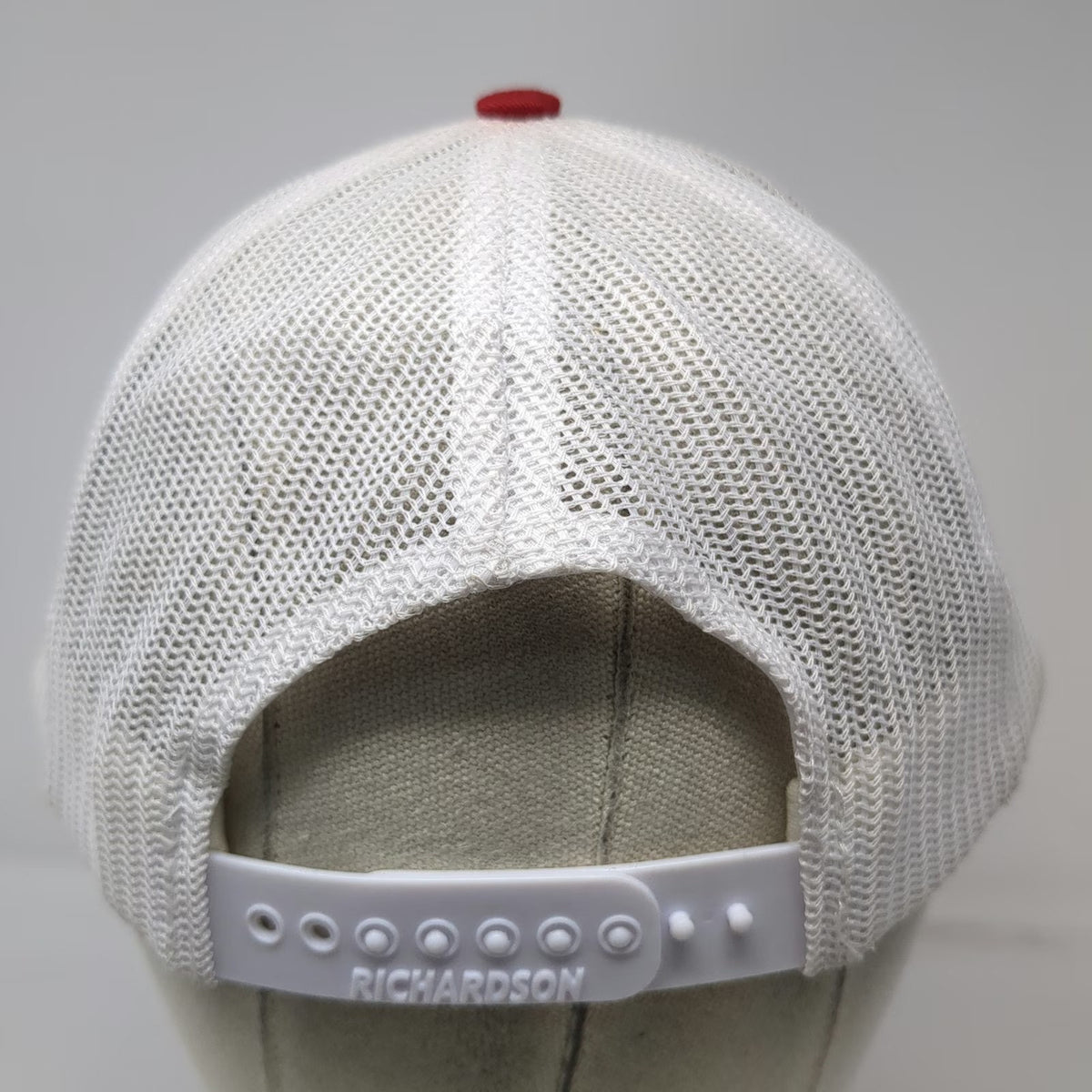 Richardson Trucker Hat Red One Size Mesh Back Snapback Contrast Stitch Triangle