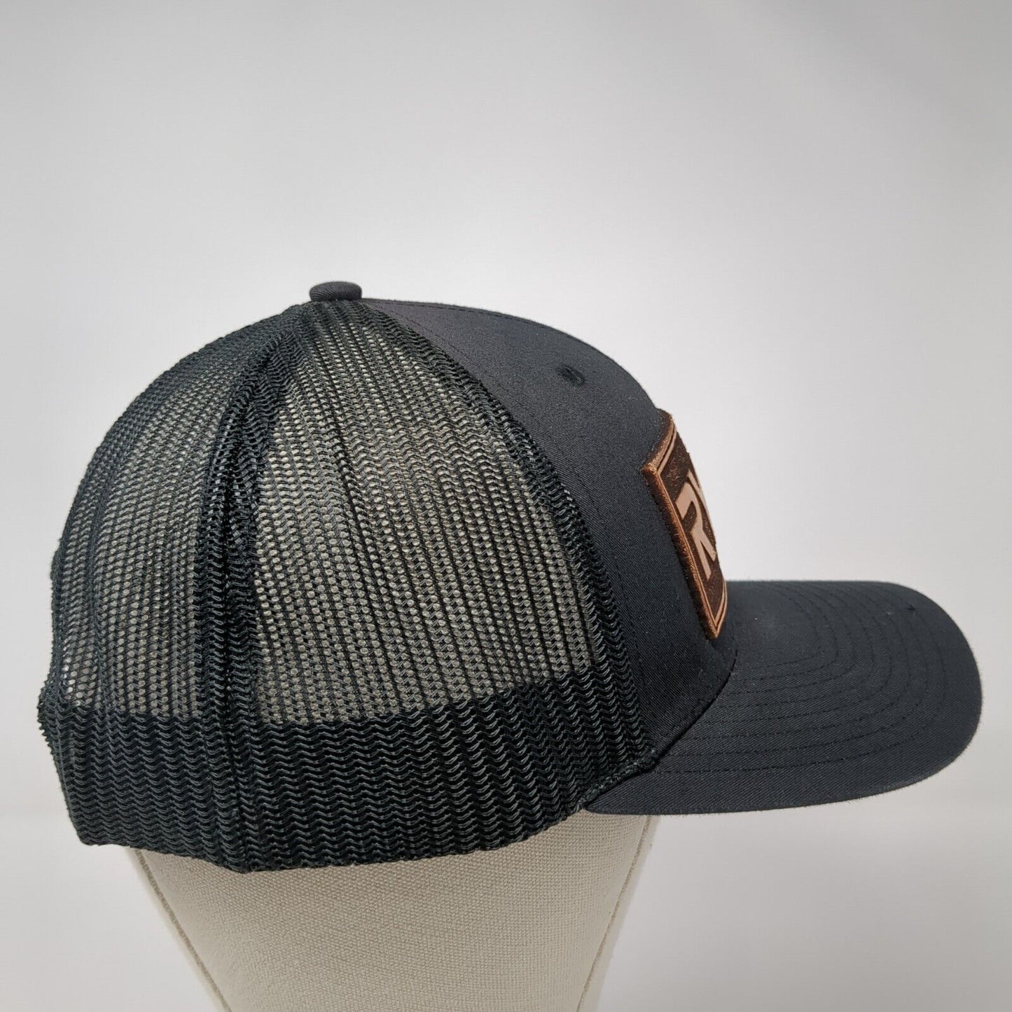 RYOBI Snapback Trucker Hat Black OS Adjustable Patch Mesh Back Richardson