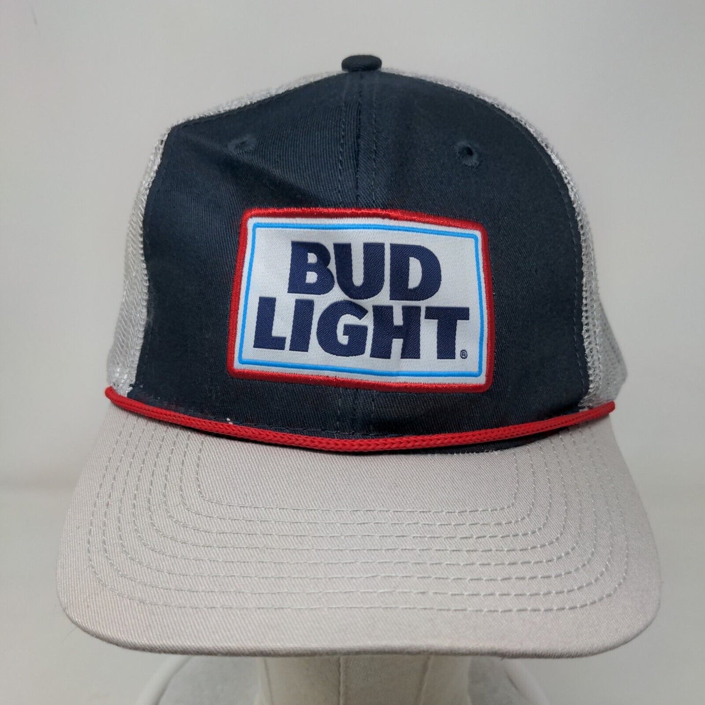 Bud Light Snapback Trucker Hat Multicolor OSFA Adjustable Mesh Back 6 Panels