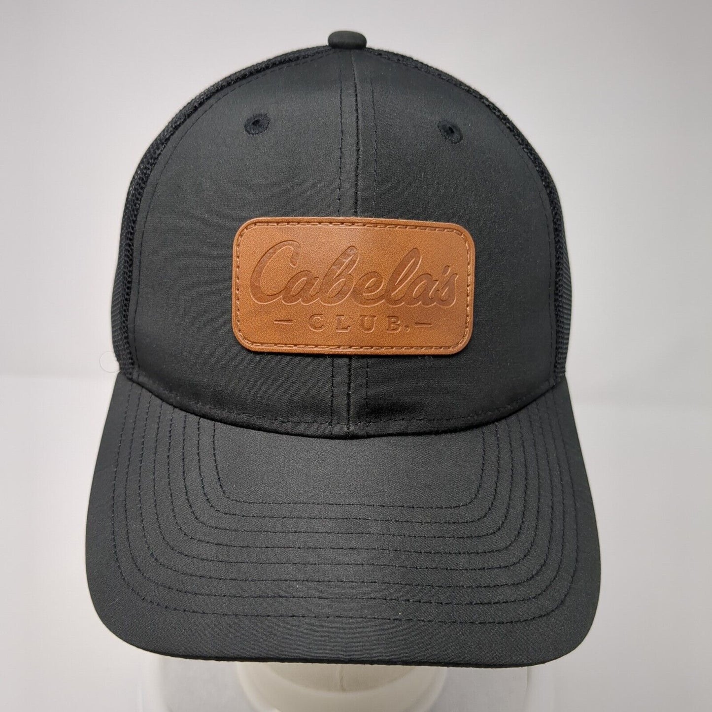 Cabela's Club Snapback Trucker Hat Black One Size Adjustable Mesh Back Polyester