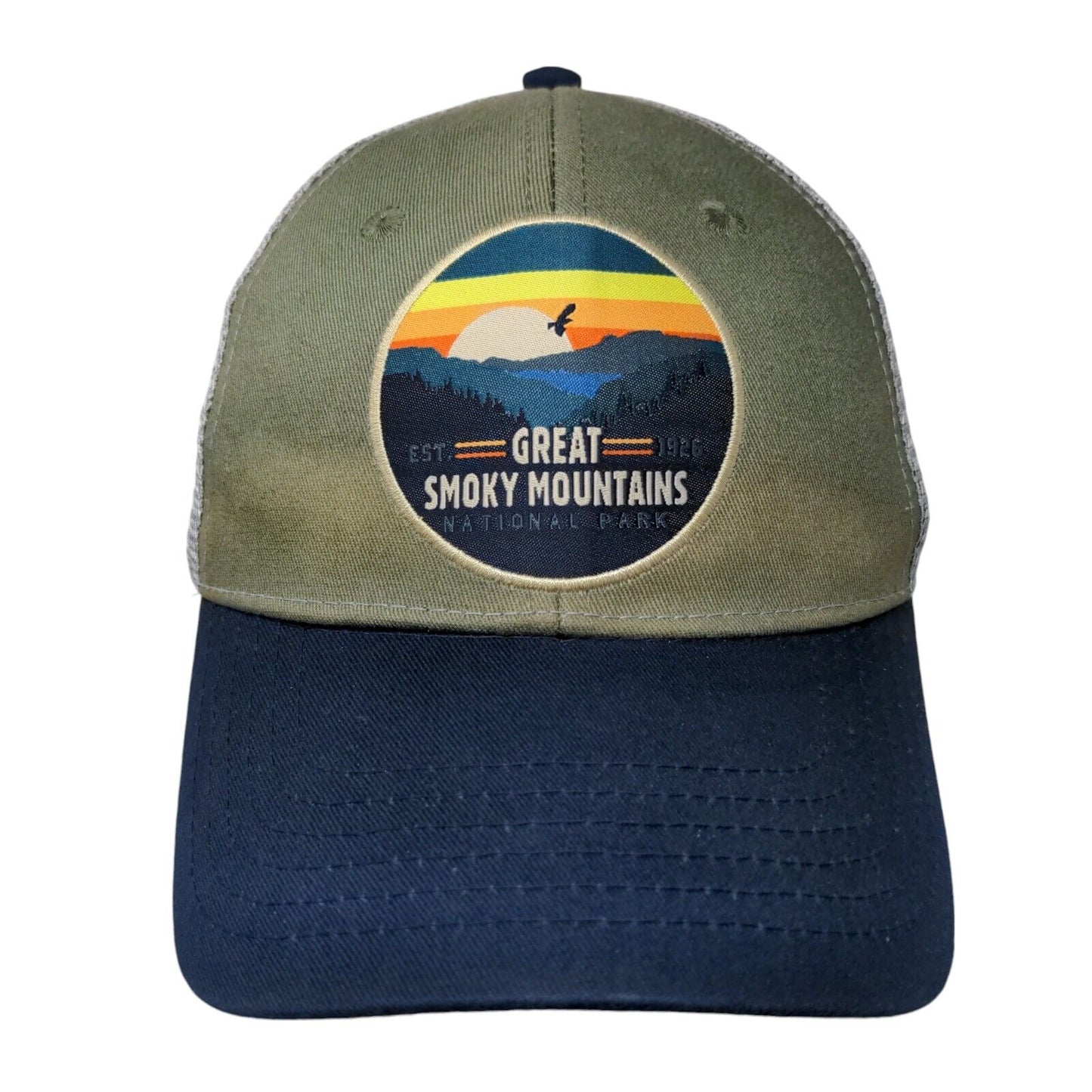 Great Smoky Mountains Snapback Mesh Back Trucker Hat Multi One Size