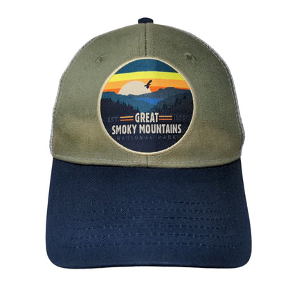 Great Smoky Mountains Snapback Mesh Back Trucker Hat Multi One Size