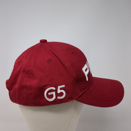 PING G5 Slideback Golf Hat Red One Size Adjustable Embroidered 6 Panel Cotton