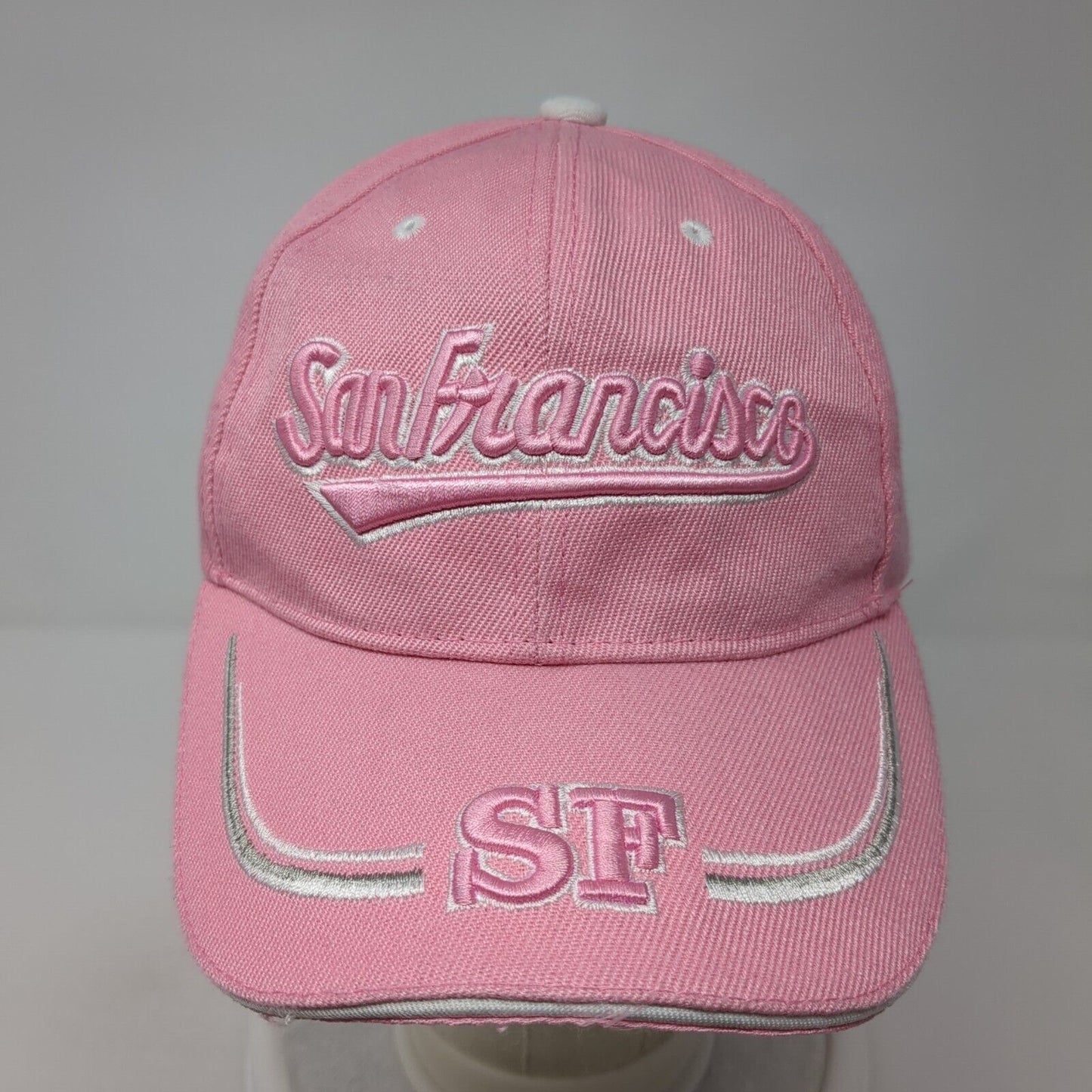 San Francisco Strapback Hat Pink One Size Adjustable Embroidered 6 Panel Lanza