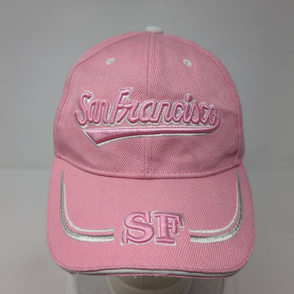 San Francisco Strapback Hat Pink One Size Adjustable Embroidered 6 Panel Lanza