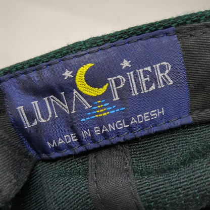 Luna Pier Baseball Cap Green Black One Size Two Tone Textured Hat Slideback