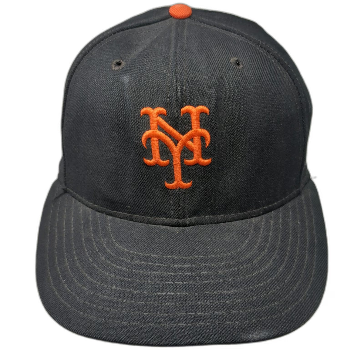 New York Mets MLB Annco Baseball Cap Black 7 100% Wool USA Hat Vintage