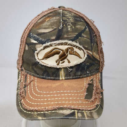 Duck Commander 5 Panel Green Camo One Size Distressed Strapback Hunting Hat
