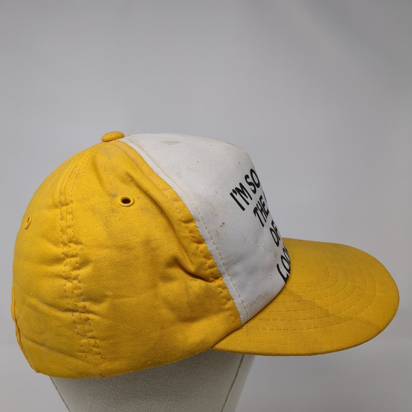 I'm So Horny The Crack of Dawn Snapback Hat Yellow One Size Adjustable Cotton