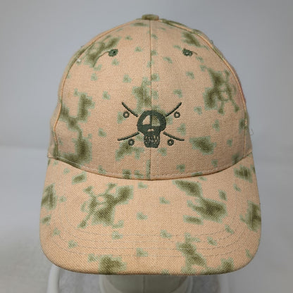 Stussy Snapback Orange One Size Digital Camo Skull Logo Canvas Hat 6 Panel