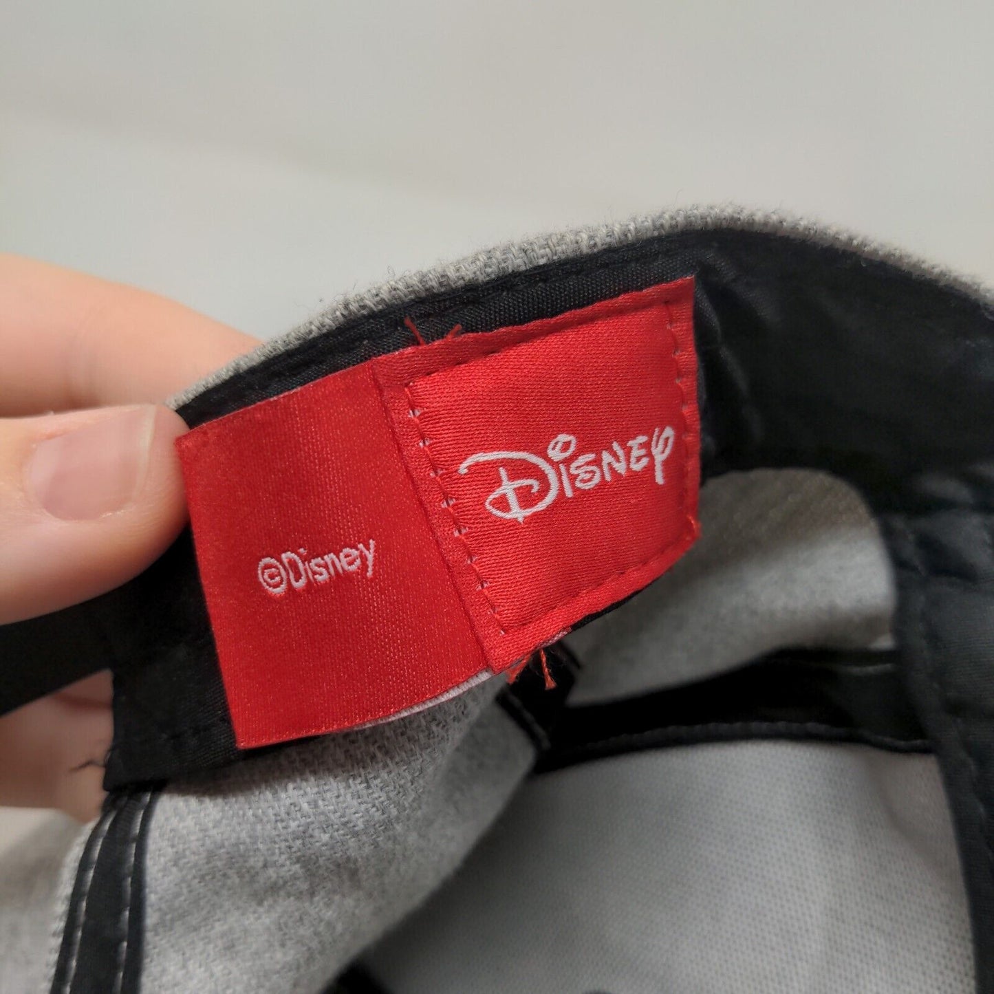 Disney Men's Snapback Hat Gray Black Adjustable Embroidered Mickey Mouse Logo