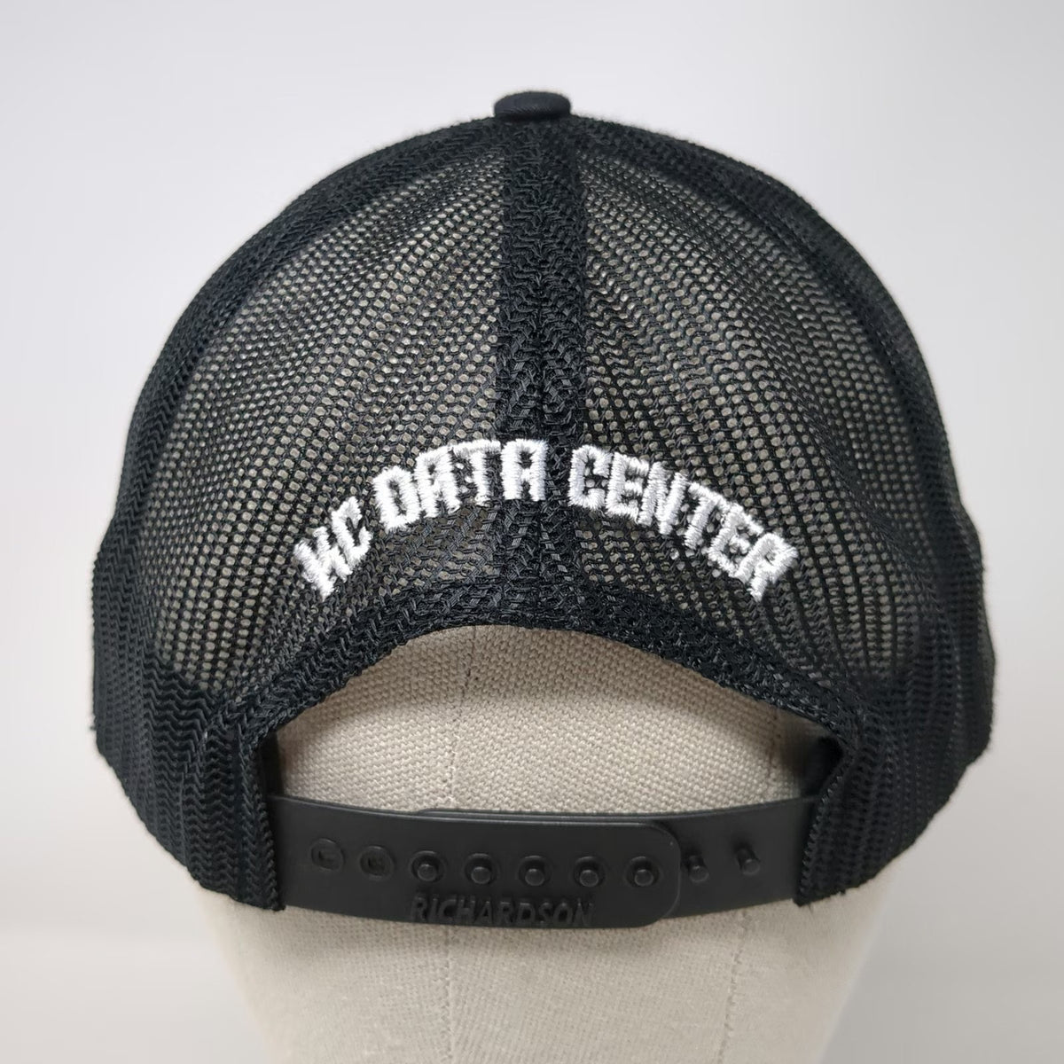 Richardson Trucker Hat Black One Size Mesh Back Snapback Blackhat KC Data Center