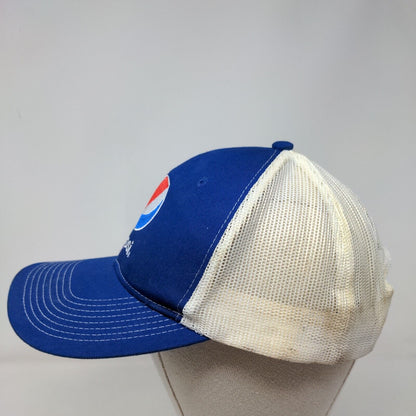 Pepsi Snapback Trucker Hat Blue One Size Embroidered Mesh Back Port Authority