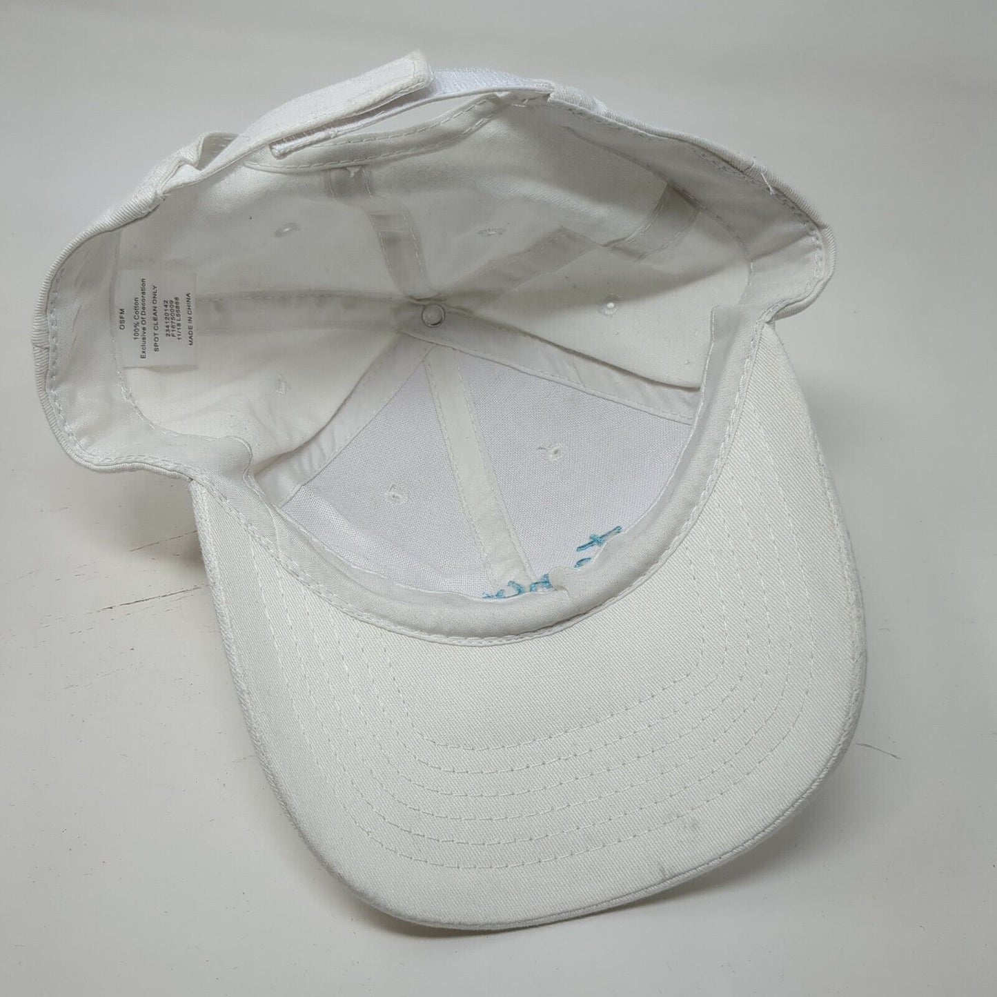 Vitamin Sea Strapback Hat White One Size Solid Adjustable Embroidered