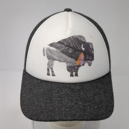 Bison Snapback Hat Gray One Size Adjustable Colorblock Outdoor Pistil
