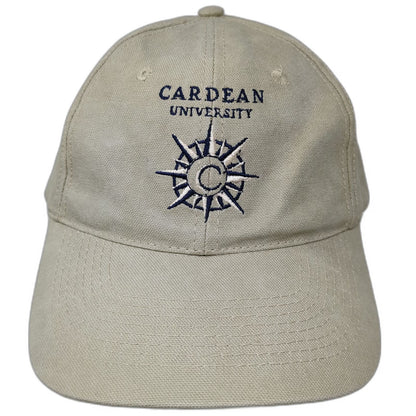 HeadShot Baseball Cap Beige OSFM Cardean University Compass Logo Adjustable Hat