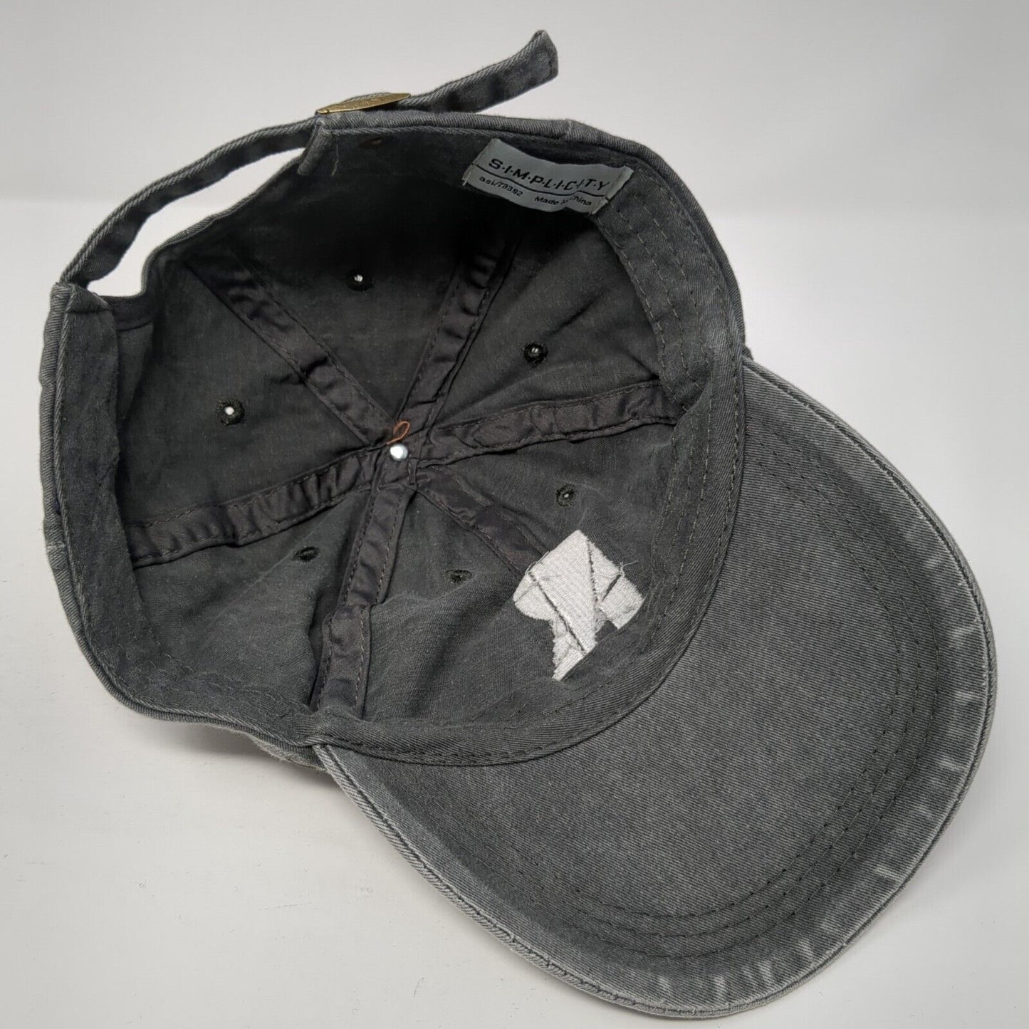 The Reserve Slideback Hat Gray One Size Adjustable Simplicity 6 Panel