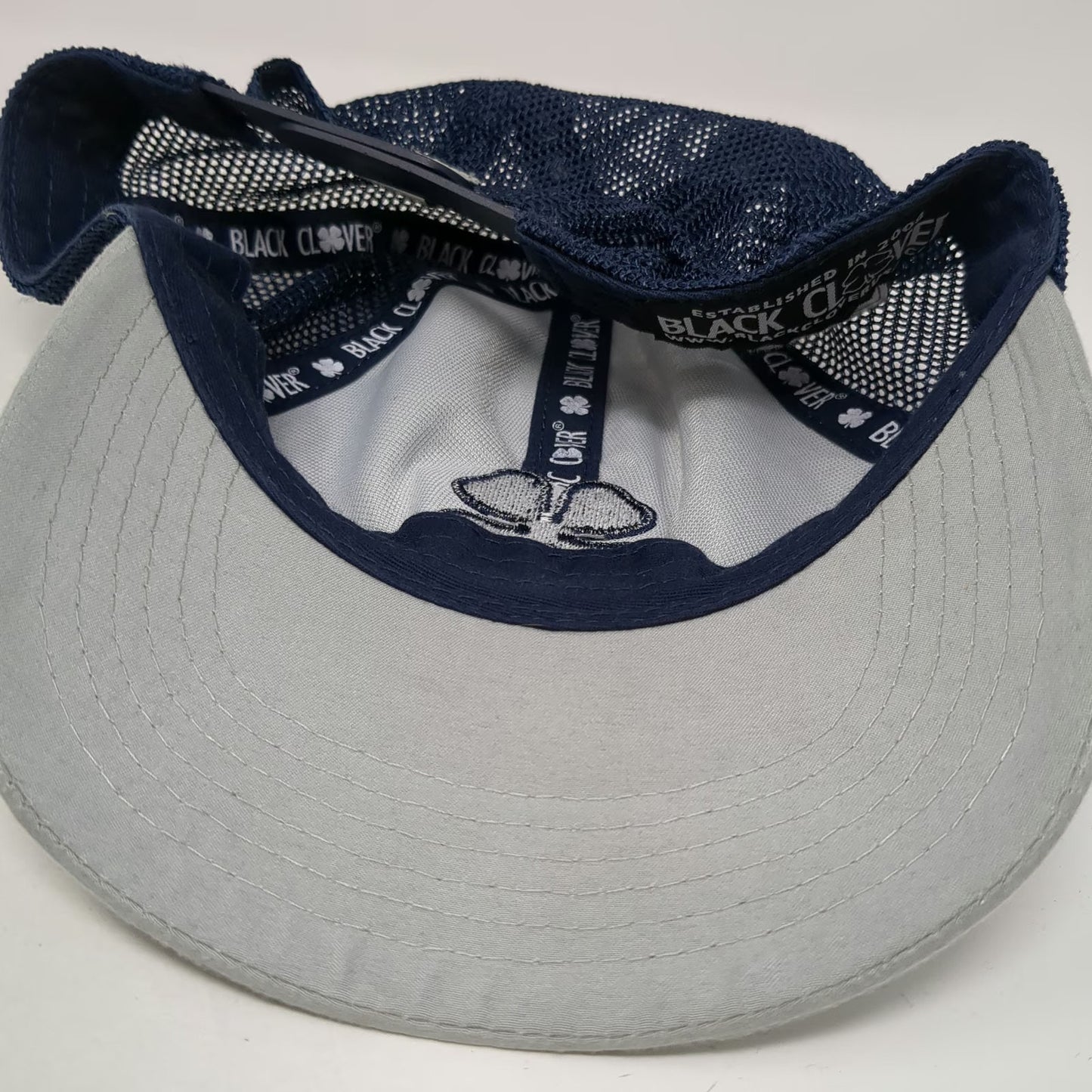 Black Clover Trucker Hat Gray Blue Clover Live Lucky One Size Snapback Mesh Cap